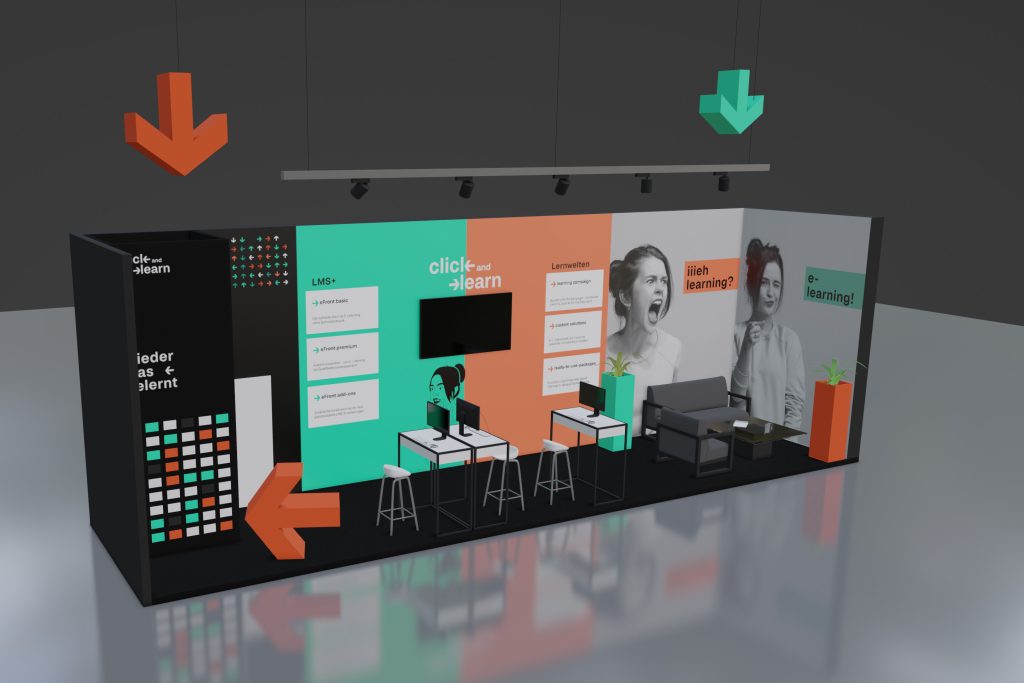 Messestand der clickandlearn E-Learning Agentur auf der Learntec 2023